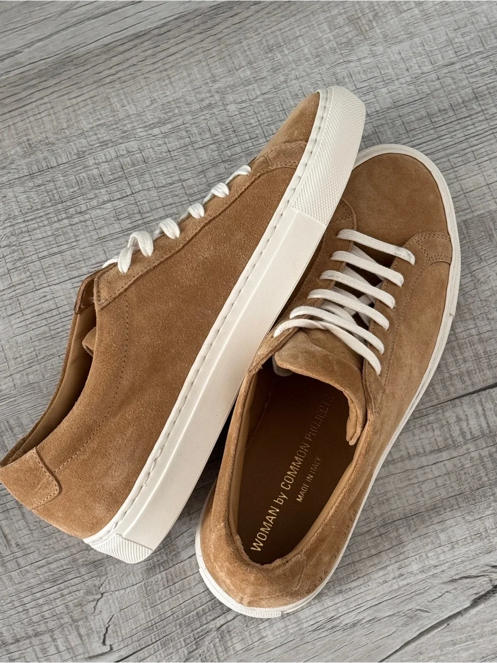 Woman by Common Projects Original Achilles Low Suede tan Sneakers shoes size 38